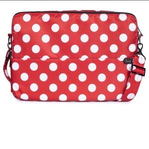 NWT LUG Delta laptop case Crimson Large Dot polka dot built in mouse pad